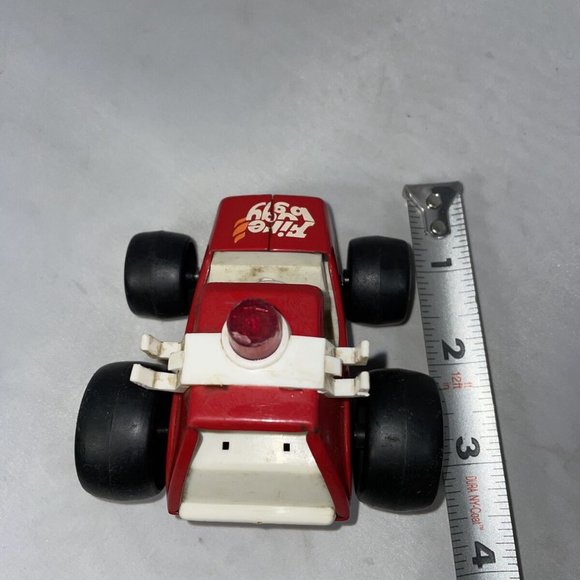 Vintage Buddy L Red And White Fire Buggy Toy Push Along Metal Car - Picture 11 of 11
